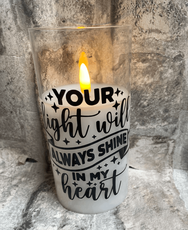 Your light will always shine in my heart led candle 