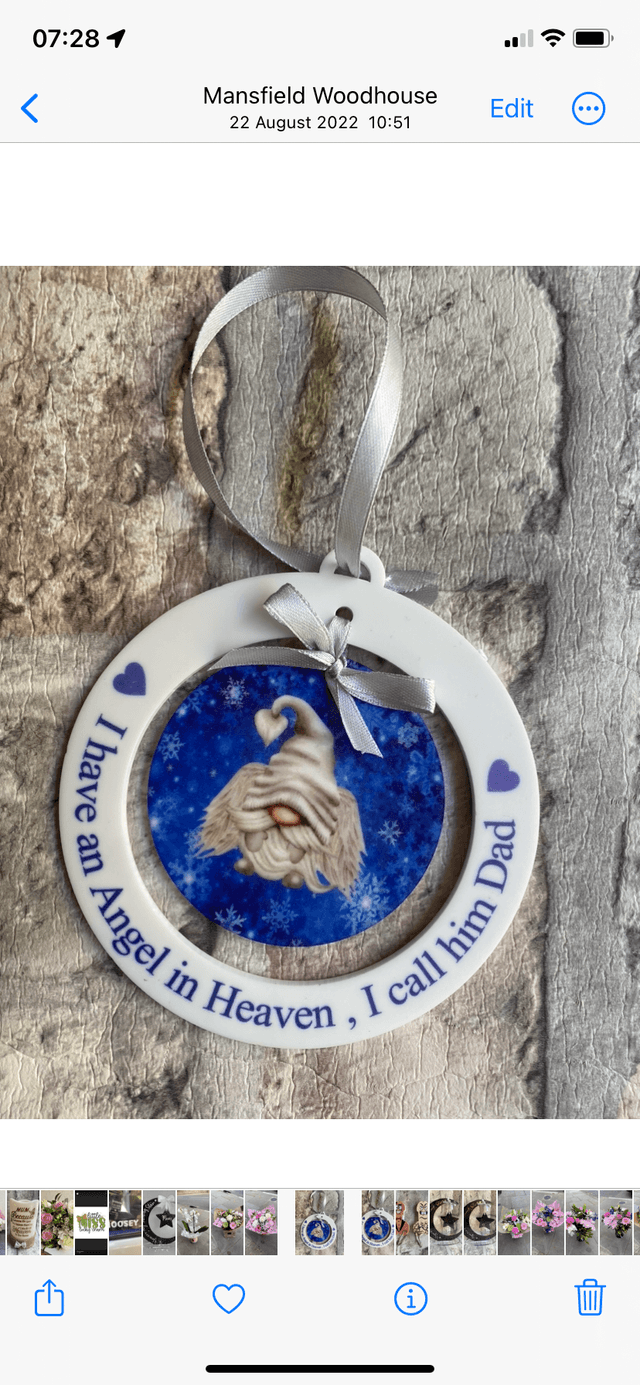 Angel in heaven Dad bauble