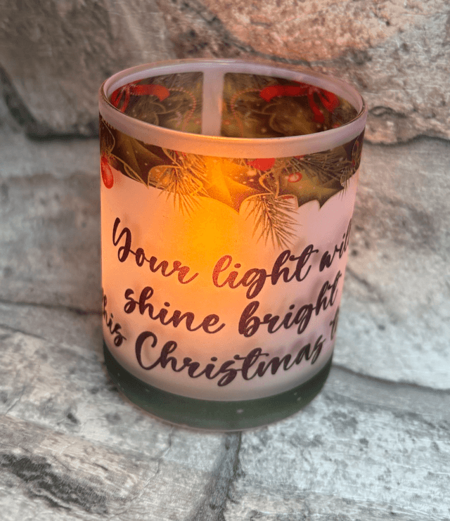 Christmas tea light jar