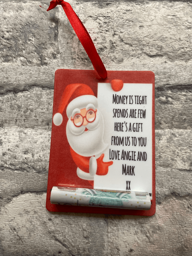 Personalised Christmas money holder