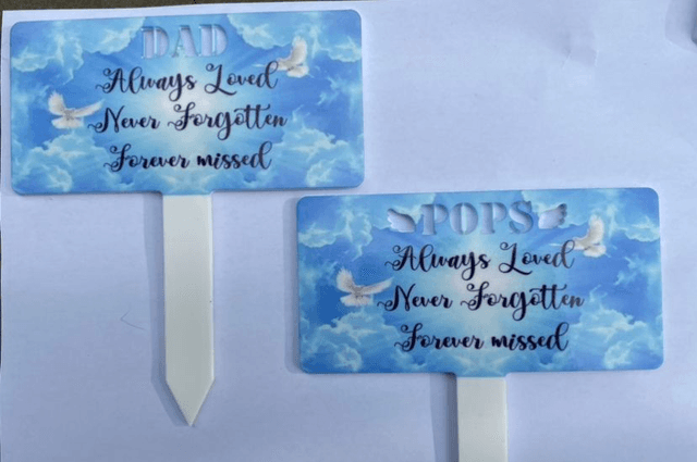 Dad cutout grave marker 